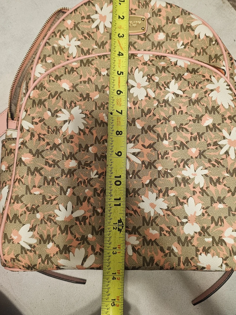 Michael Kors Pink Trim Floral Logo Mini Backpack